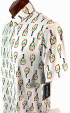 BIRDIE BOUND Golf short sleeve performance POLO sz 3XL Pickleball-WHITE MULTI