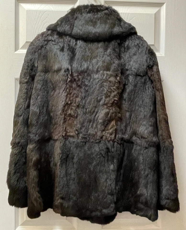 Vintage Retro German Echt Kaninpelz Collared Rabbit Fur Coat Size 42 - Image 4 of 4