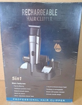 Hair clipper- 5 in 1 Kit Electric Razor, Hair Trimmer with LED Display SEALED 