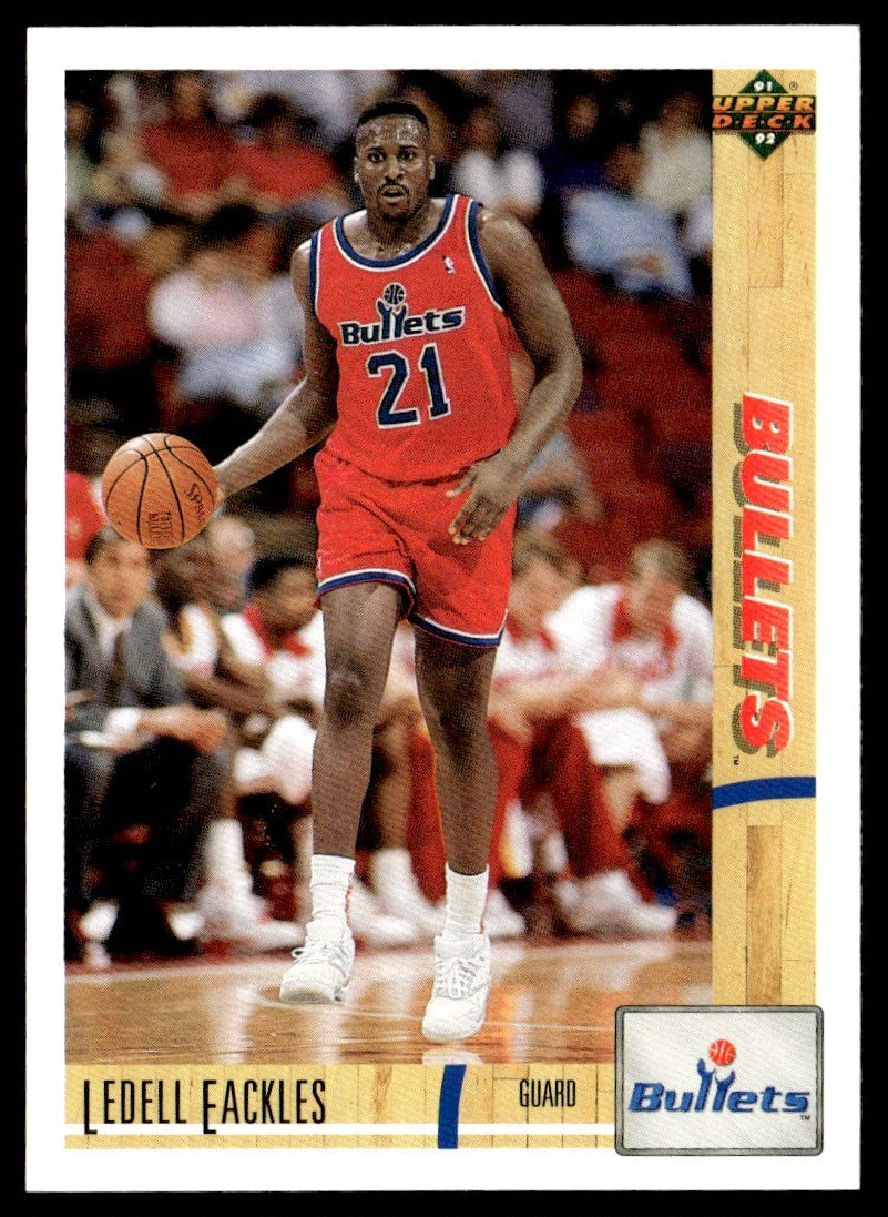 1991-92 Upper Deck Ledell Eackles Washington Bullets Card #382 NBA
