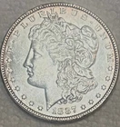 1887 P Morgan AU or better, bright luster, no shipping or reserve Sigma tested +