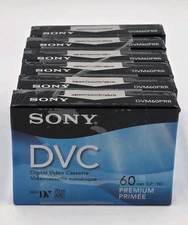 Open Box~Sony DVC  Digital Video Cassette Premium 60 LP:90 Mini DV~ Lot Of 6  