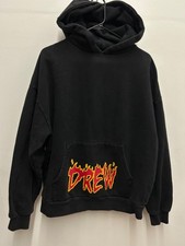 Drew House Fire Flame Hoodie Sweatshirt Pullover Large Black Size Small