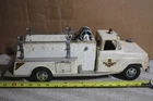 TONKA white fire pumper truck.