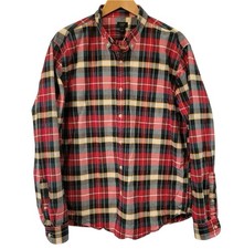 J Crew Shirt Oxford Tartan Plaid Cotton Mens Medium