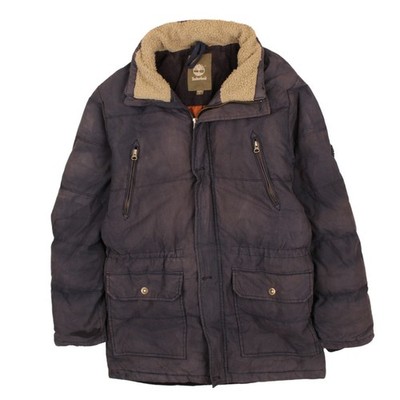 Timberland Winterjacke Jungen blau 16 Jahre wattiert mit Kunstfellfutter