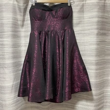 MISE EN SCENE BY RUFFIAN FLORAL FALL 2009 JACQUARD GALA DRESS WINE/BLACK SIZE 6