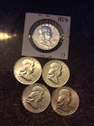 5 COIN LOT FRANKLIN HALVES 1957-D 1957-D 1959 1962-D 1963 SILVER