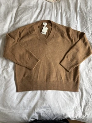 H&M Camel Wool Blend V Neck Jumper Size M RRP £29 - Image 1 of 4