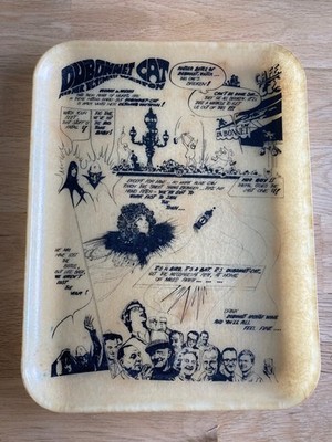 Sixties Design Dubonnet Katze Trinktablett Comics Werbung Manover Chaumontel