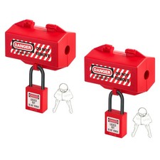 Tagout Lockout Plug Lock Device- 2 Pcs Red Polypropylene for