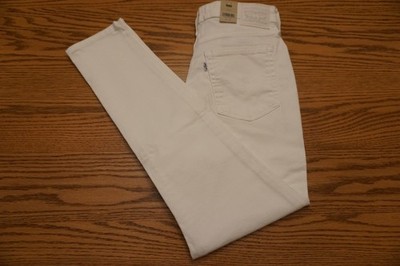 NWT WOMEN'S LEVI JEANS 721 Multiple Sizes High Rise Skinny Stretch White $69.50