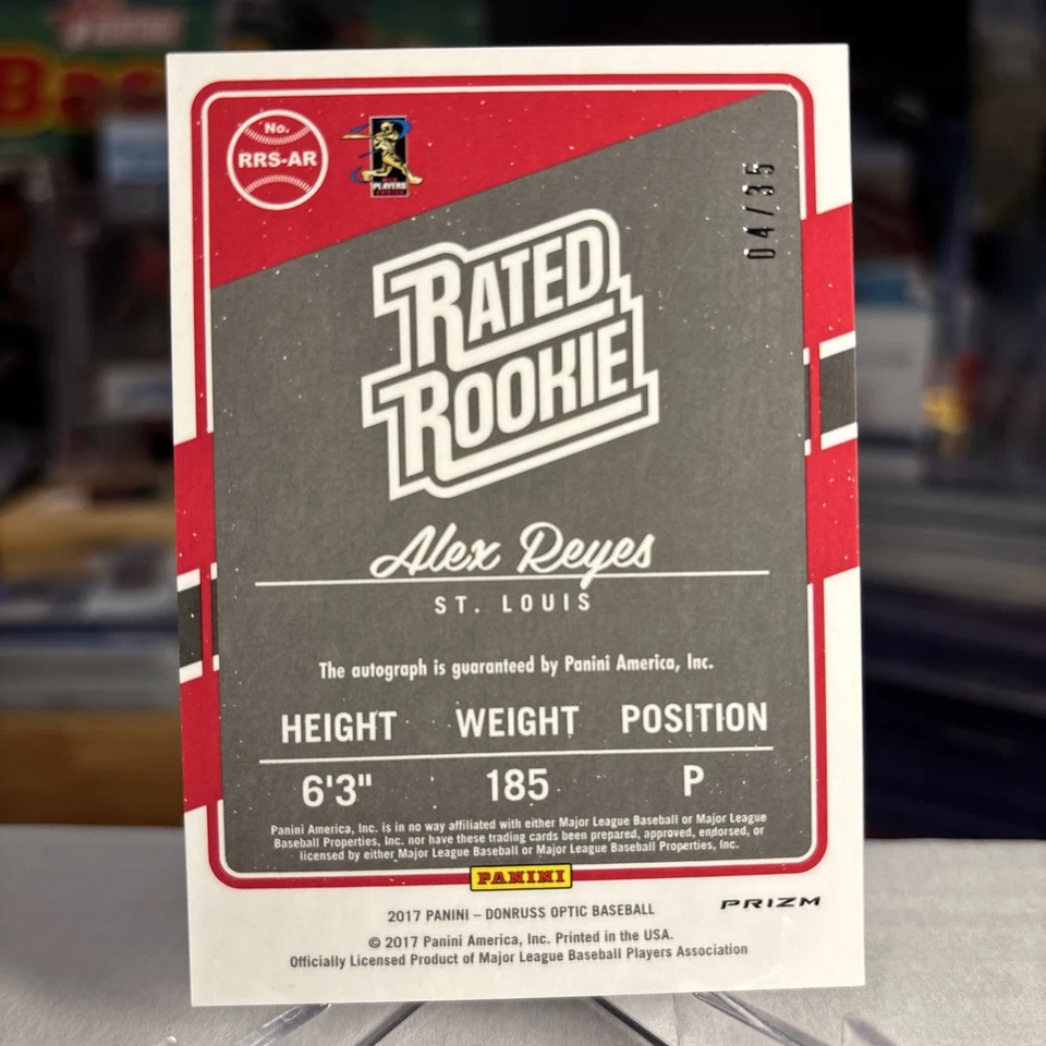 Alex Reyes 2017 Panini Donruss Optic Prizm Cardinals RR RC SSP /35 ⭐️ MINT - Image 2 of 3