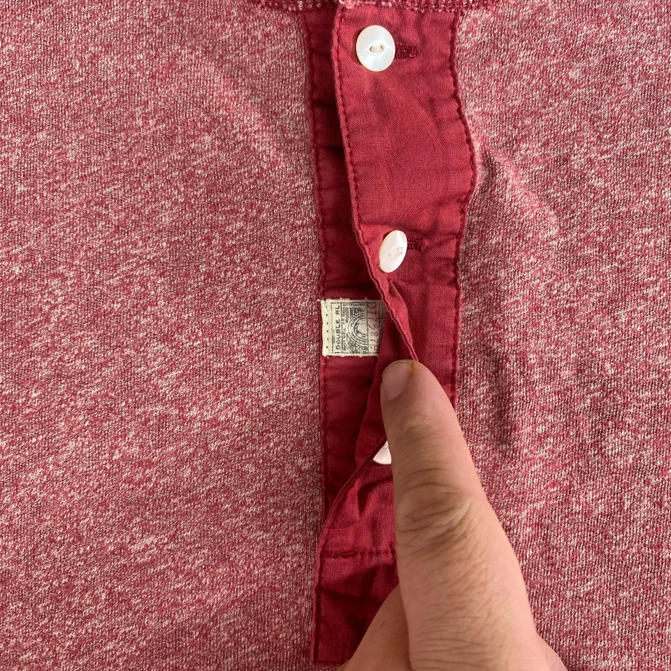 NUEVO SIN ETIQUETAS RRL Ralph Lauren Camisa Henley Roja Manga Corta Para Hombre’s M Ropa de Trabajo De Colección Foto 2 de 4