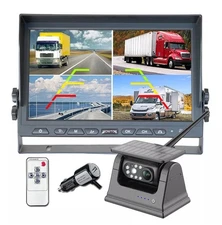 1 10" DVR Monitor Magnetic Standby Mode 1 Solar Wireless Backup Camera RVs Truck
