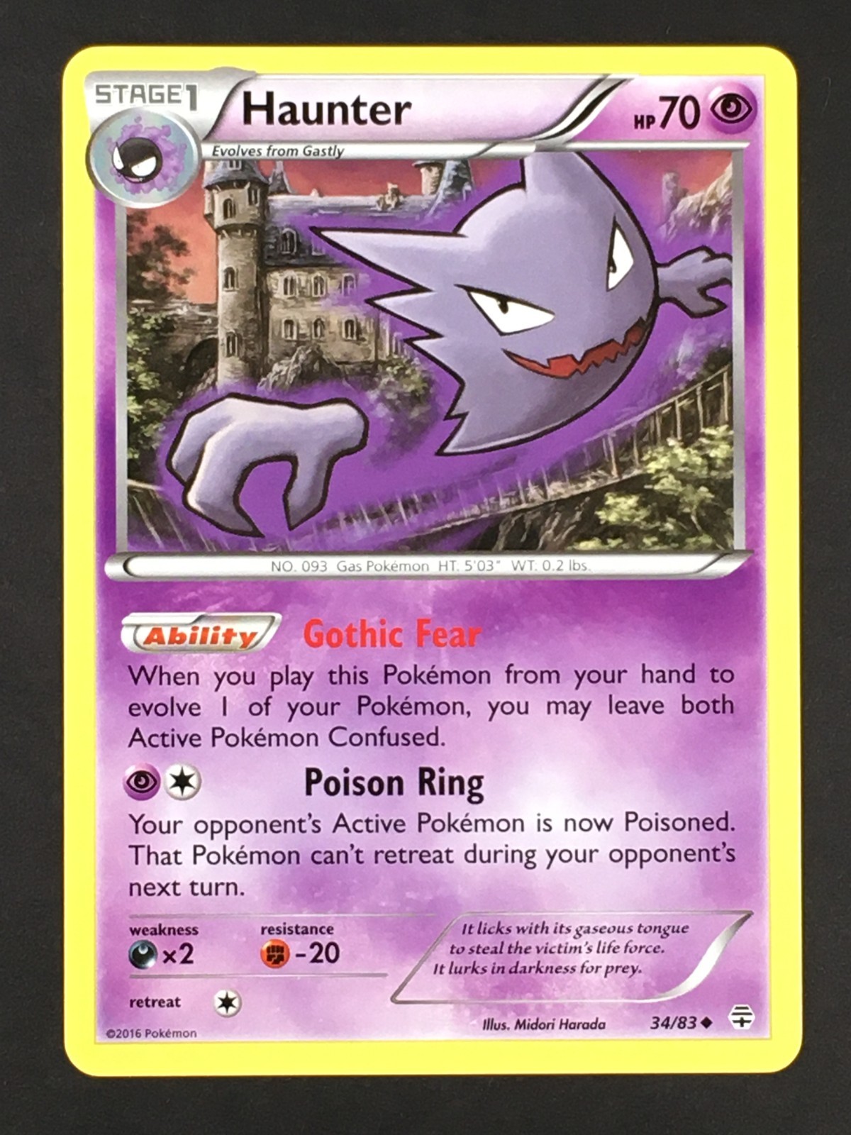 Pokemon TCG Haunter 34/83 XY Generations Regular Uncommon LP