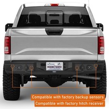 Steel Rear Back Bumper W 2x Led Floodlights For 2018 2019 2020 Ford F-150 Truck Steel Rear Back Bumper W 2x Led Floodlights For 2018 2019 2020 Ford F-150 Truck