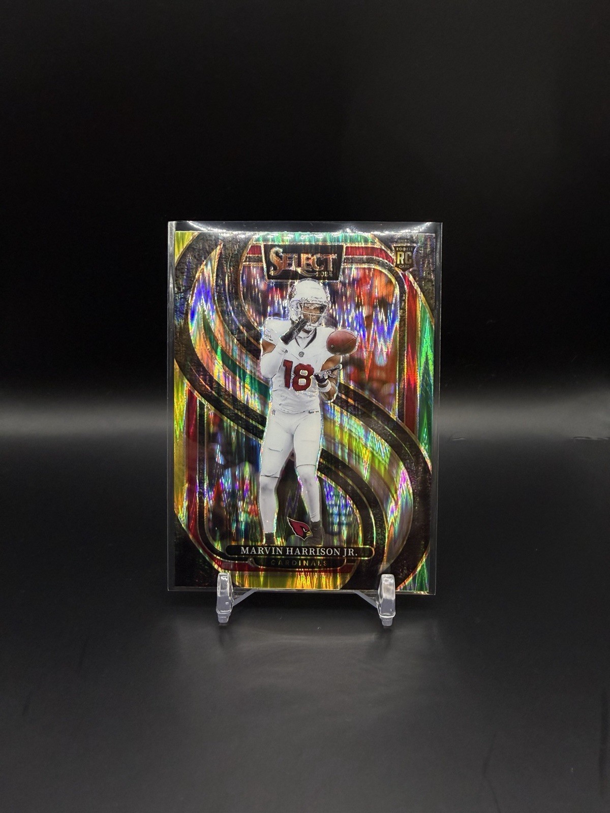 2024 Panini Select Premier Level Marvin Harrison Jr #115 Green & Yellow Shock