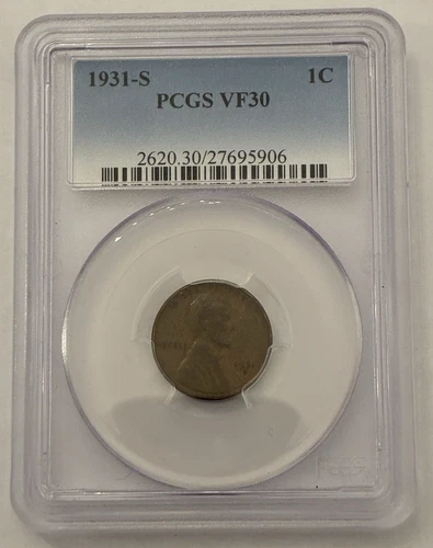 1931-S Lincoln Wheat Cent PCGS VF30 Graded Coin Penny Very Fine 2620 30