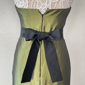 Vintage Betsy & Adam Prom Mermaid Dress Beaded 10 Chartreuse Y2K Whimsygoth Goth