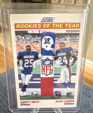 Score 1991 Emmitt Smith Mark Carrier #675 Rookie Cowboys Bears Trading Card. rookie card picture