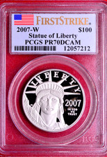 PCGS PR-70 FIRST STRIKE! 2007-W $100 PROOF 1 OZ PLATINUM EAGLE ONLY 68 GRADED! 2600.00 per troy oz