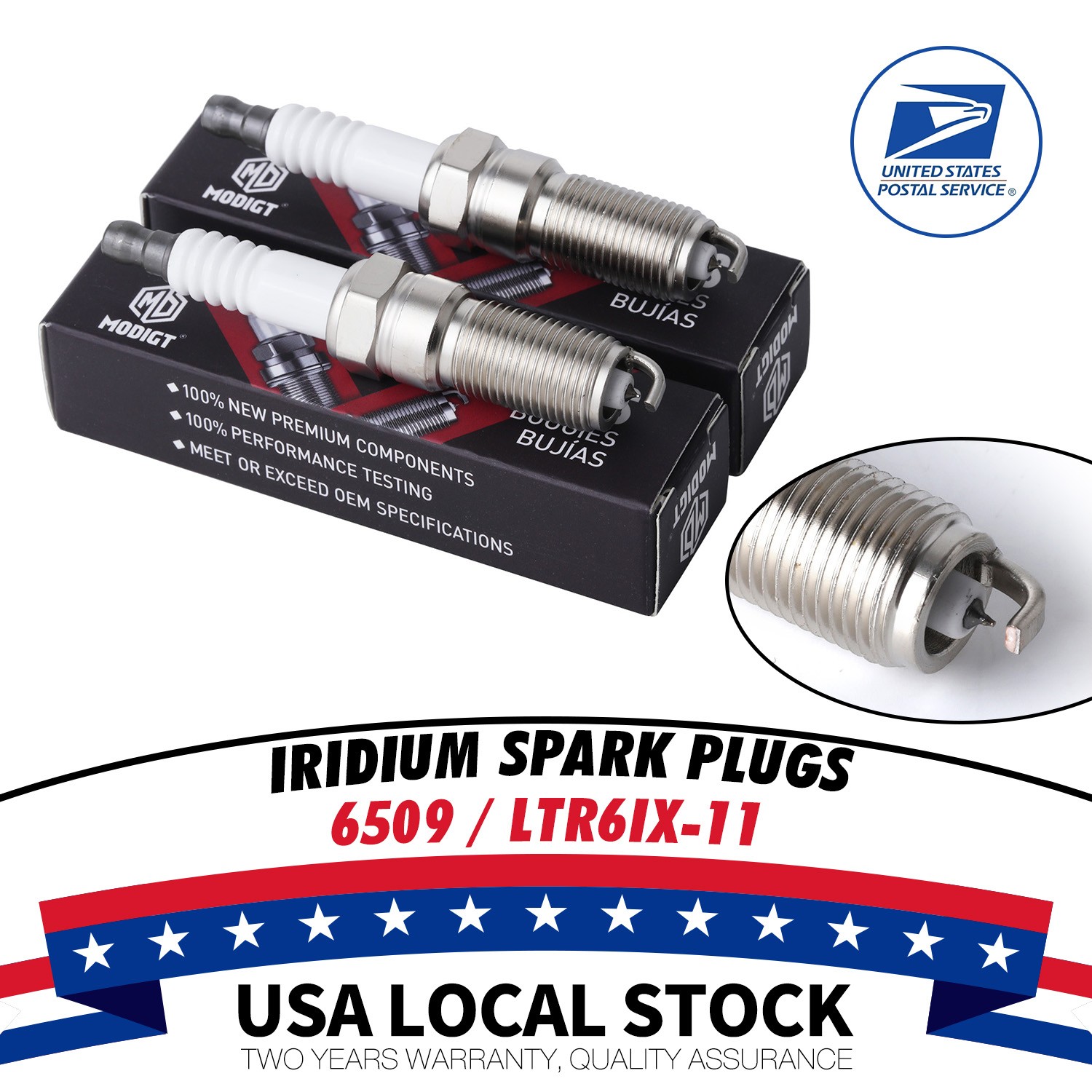 For NGK 6509 LTR6IX-11 Iridium Spark Plug for 04-24 Cadillac Chevrolet Ford GMC