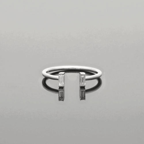 Offener Manschettenring natürlicher Baguette Diamanten 14K Gold 0,09 ct Handarbeit - Liebe! - Bild 5 von 7