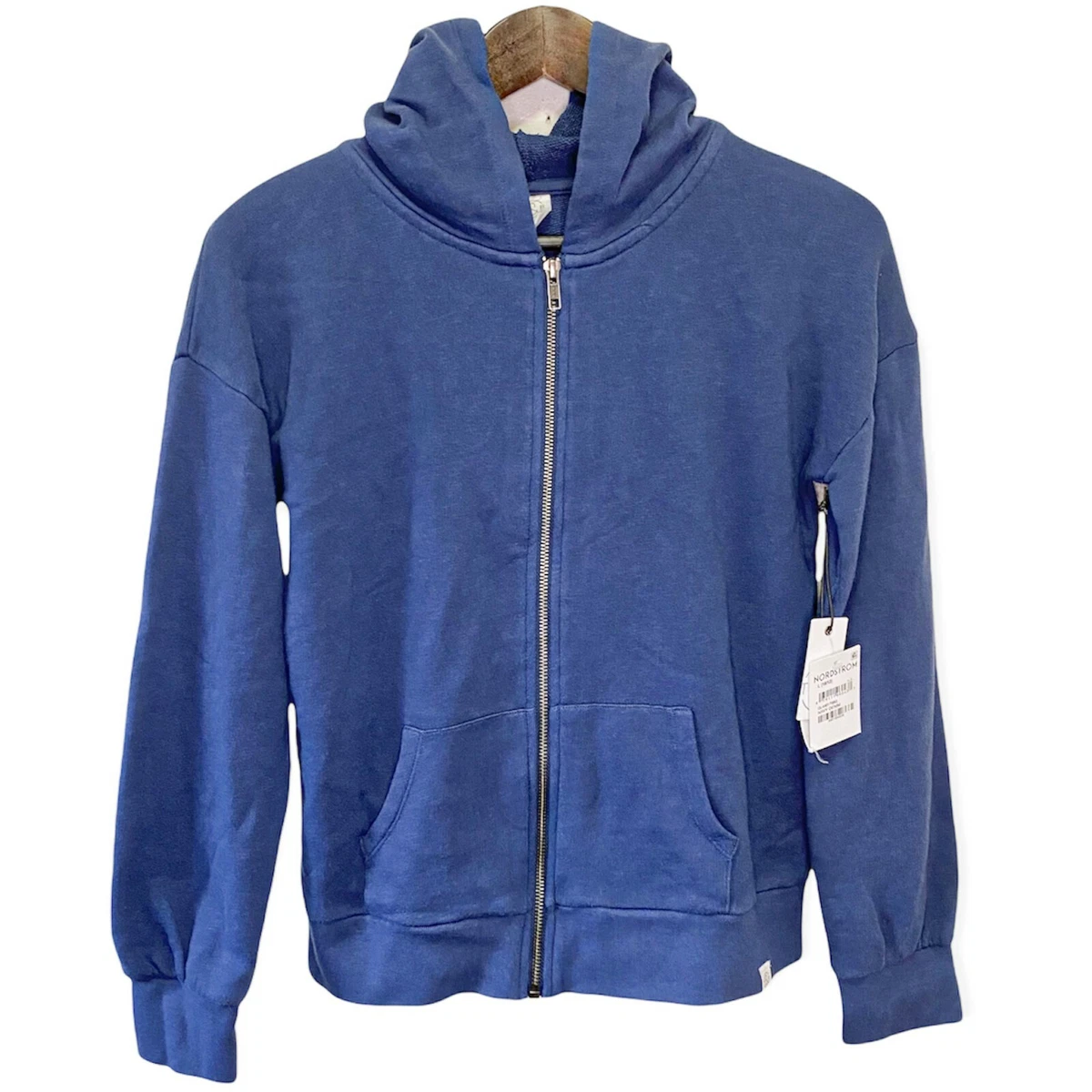 Treasure Bound Womens Juniors XL Long Sleeve Kangaroo Pocket Hoodie Navy Denim