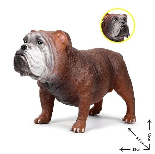 Brown Bulldog Dog Animal Toy PVC Action Figure Kids Toys Party Gifts - Picture 2 of 3
