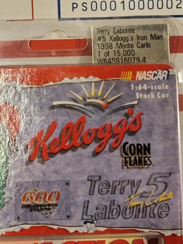 Action 1/64 Terry Lobonte Kelloggs Iron Man 600 Starts 1998 MINT CONDITION NEW - Picture 2 of 3