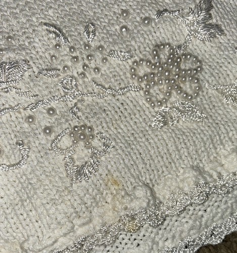VTG Jenny Womens Pullover Sweater Cardigan Floral Pattern White SZ S Small - Imagen 3 de 6