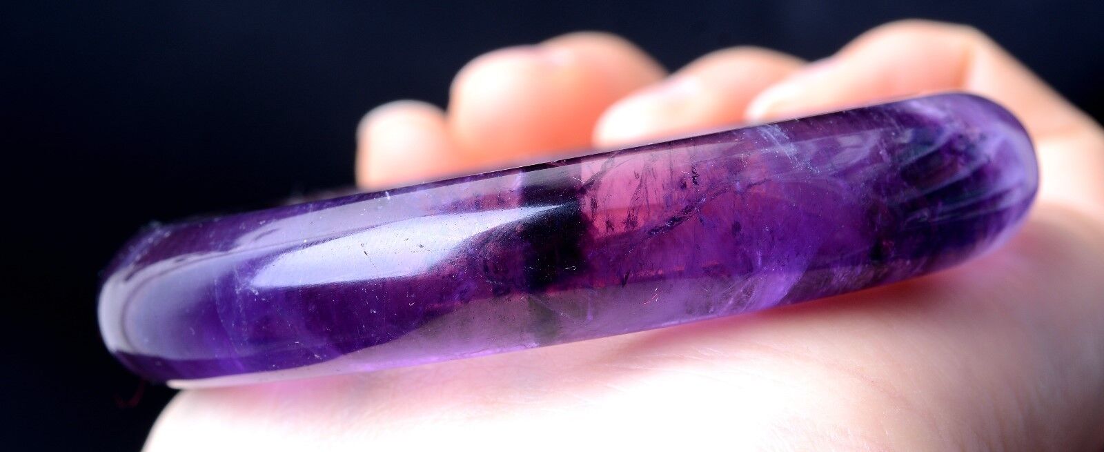 Natural Lavender Amethyst Quartz Crystal Treatment Bangle Inner Diameter  59.2mm eBay