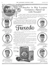 Tuxedo Tobacco - Baseball Ad - Ty Cobb - Tinker - Alexander - Mathewson - 1916