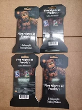 Lot of 4 Pack Five Nights At Freddy's Holographic Trading Stickers Blister Pack