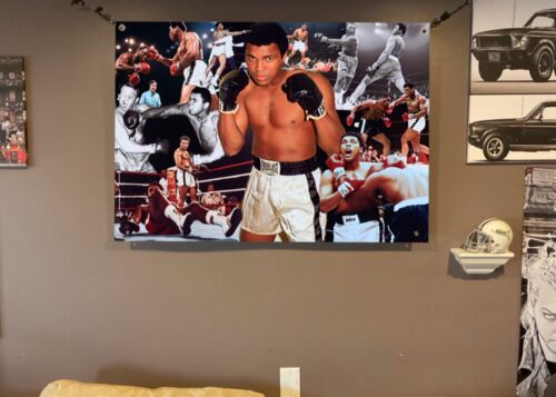 All Weather 44x31 MUHAMMAD ALI vinyl POSTER art Boxing Tyson Fury Mike Man cave