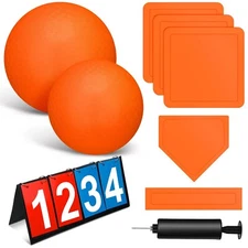 Jenaai 9 Pieces Sports Kickball Set Include 2 Pieces Kickball 5 Pieces Bases ...
