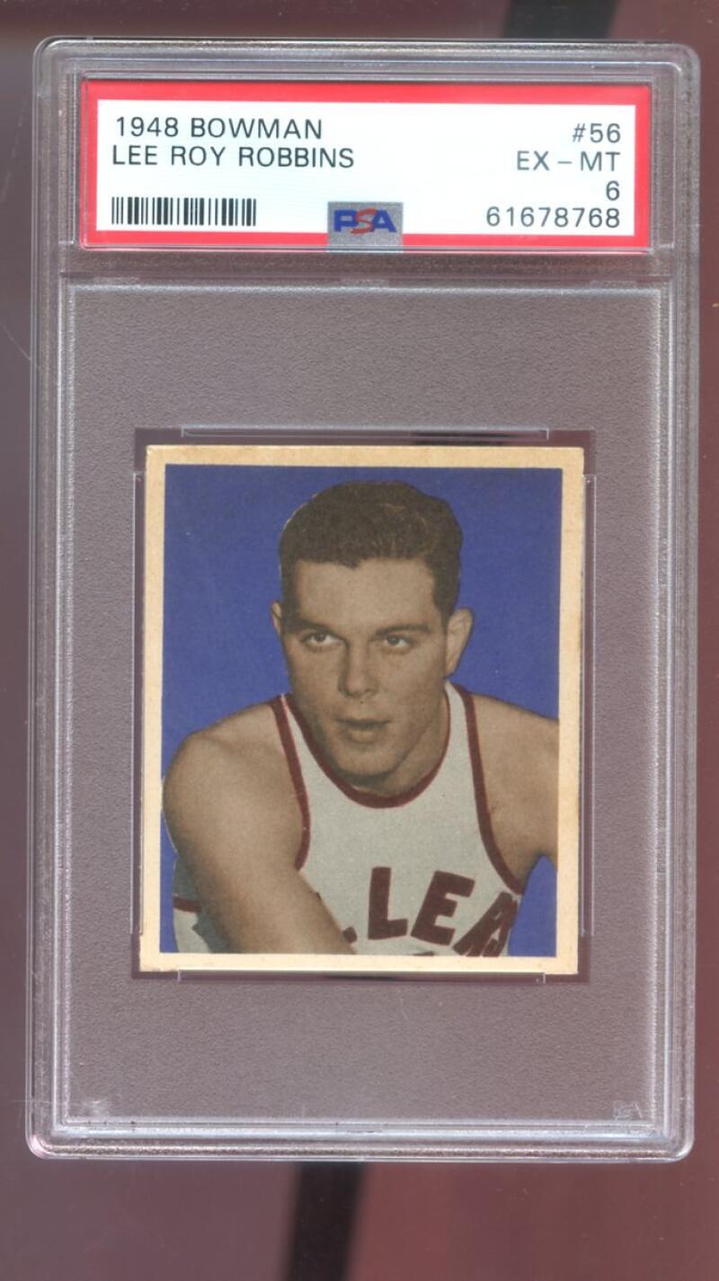 1948 Bowman #56 Lee Roy Robbins ROOKIE RC PSA 6 Graded Basketball Card 48