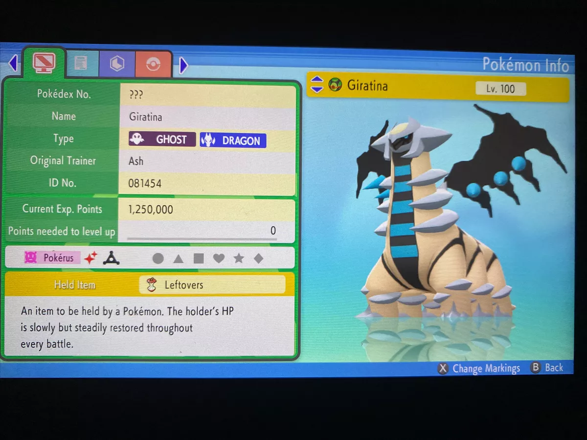 Shiny Giratina Battle Ready 6 IV for Pokemon Brilliant Diamond/Shining  Pearl