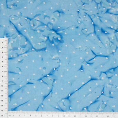 Batik Blau mit weißen Punkten von RJR Fabrics Patchwork Stoffe BW (0532)