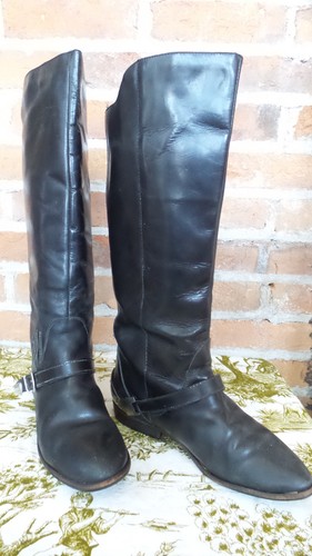 Riding Boots Black Leather Metal Accents Sz 8 Wild Pair 4 DAY SALE $35 1/31 - Picture 3 of 10