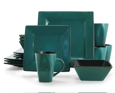 Gibson Elite Kiesling 16-Piece Dinnerware Set, Blue