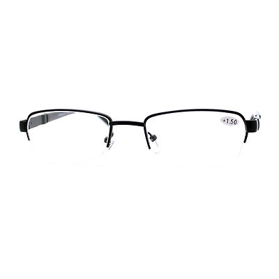 Reading Glasses Magnified Lens Half Rim Rectangular Spring Hinge