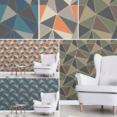 Fine Decor Apex Geometrische Tapete Luxus Schwer Metallic Modern 3 Farben