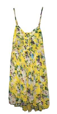 Millau Flowy Floral Yellow Short Mini Summer Dress Size XS Spaghetti Straps | eBay Millau Flowy Floral Yellow Short Mini Summer Dress Size XS Spaghetti Straps | eBay