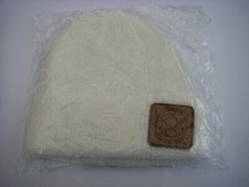 Rare BLUE TOMATO Beanie SNOW . SURF . SKATE Leather Logo WHITE Snow HAT 6180