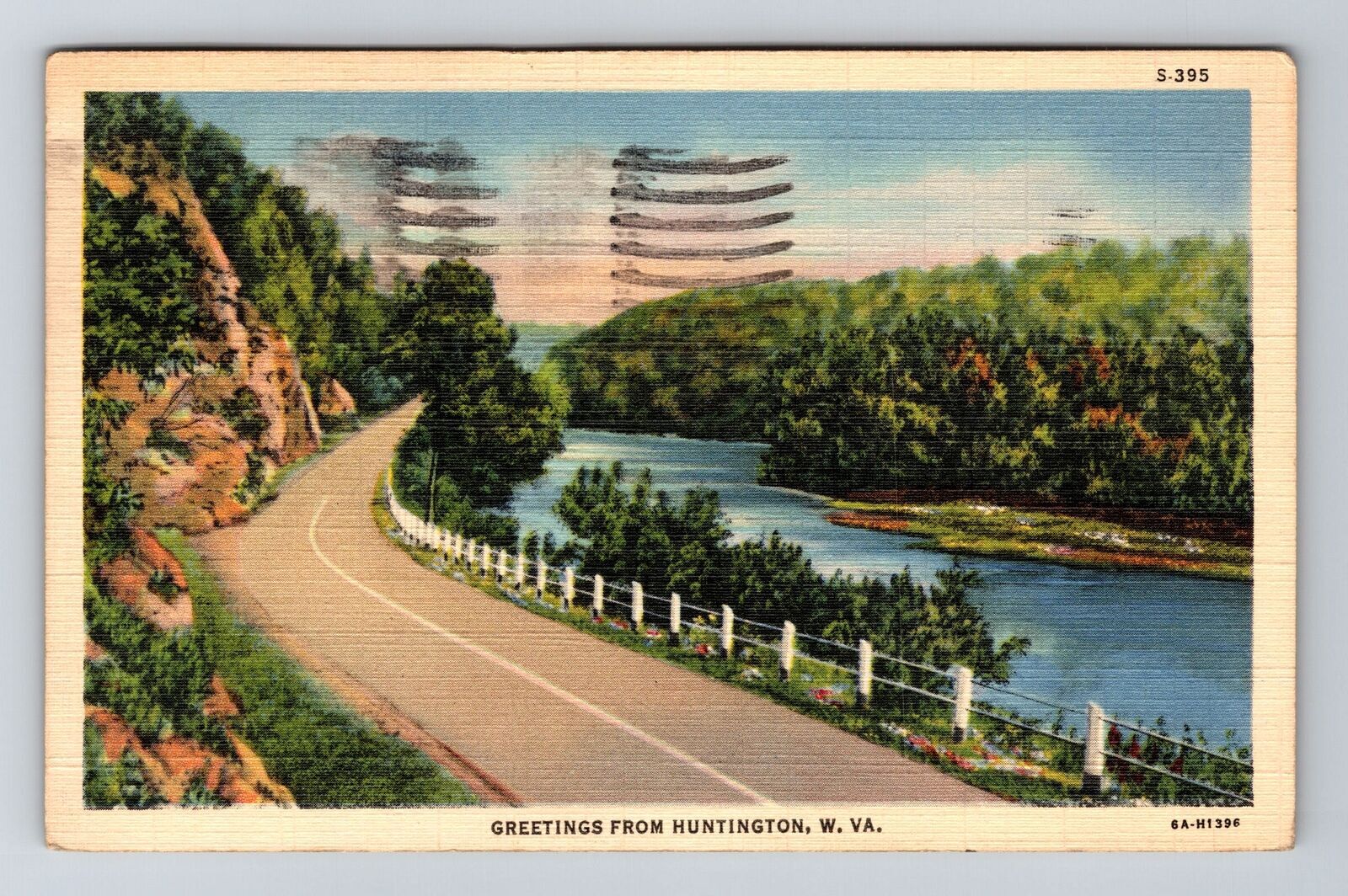 Huntington WV-West Virginia, General Greetings, Road, Vintage c1941 Postcard