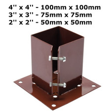 Bolt Down Post Shoe Support Fence Foot Holder Support Square Bracket Brown Coate