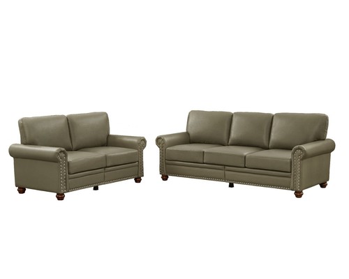 Classic Faux Leather Sofa Upholstered Couch with Nailhead Trim Removable Cushion - Picture 157 of 206