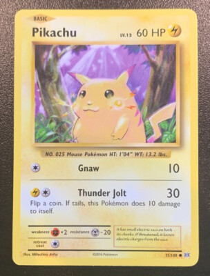 ポケモンカード 皮卡丘 AR 60HP 2016 Pikachu Pokemon Basic card 35/108 LV.12 60HP | eBay